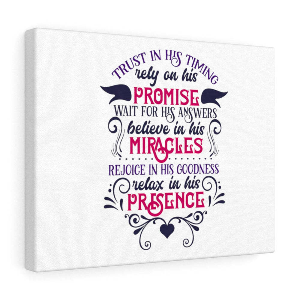 Scripture Sign  His Timing Bible Verse Canvas Christian Wall Art Ready to Hang